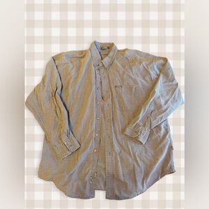 Ralph Lauren Blue & white Checkered button up long sleeve shirt